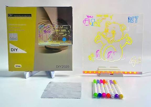✨ LED Glow Drawing Board for Kids Magic Light Drawing Pad 8x8  Fun, Creative & Screen-Free Play (Ages 3+)