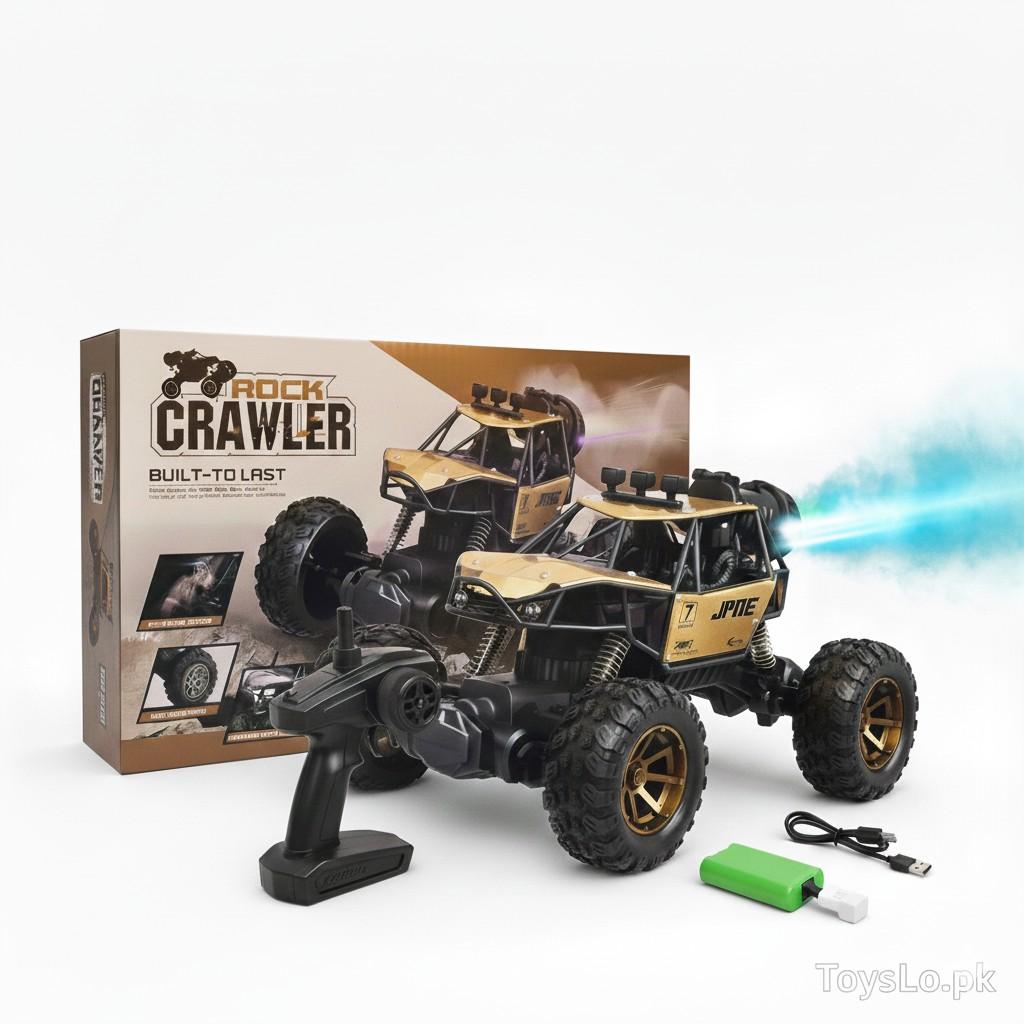 RC Rock Crawler Monster Truck with Mist Spray/Smoke Exhaust Shock Absorbers & Metal body