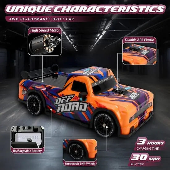 Remote Control Turbo Drift Car with Drift Tires – High-Speed Racing Toy for Kids (Ages 6+)